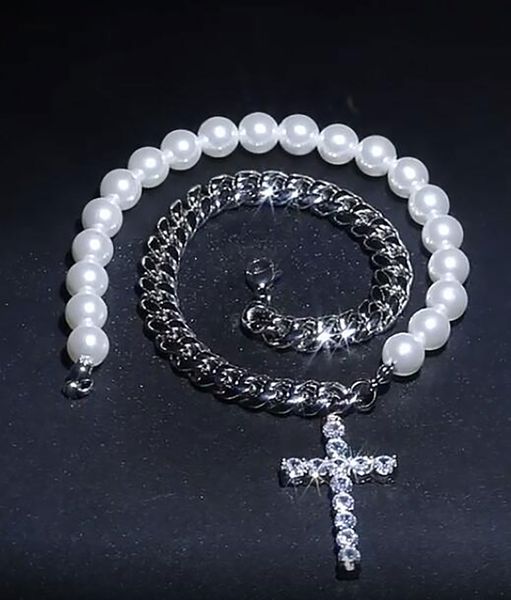 8mm rosary cross necklace beads womens mens gift 14k icy bling micro pave cubic zirconia simulated diamonds pendant, Silver
8mm rosary cross necklace beads womens mens gift 14k icy bling micro pave cubic zirconia simulated diamonds pendant, Silver