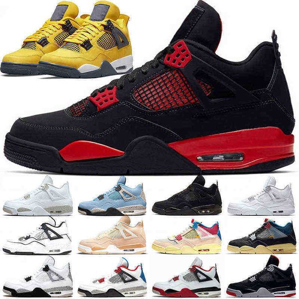 Image of Jumpman 4 4s Basketball Shoes Men Women Black Cat Red Thunder Lighing Sneakers University Blue White Bred Pure Money What the Zen