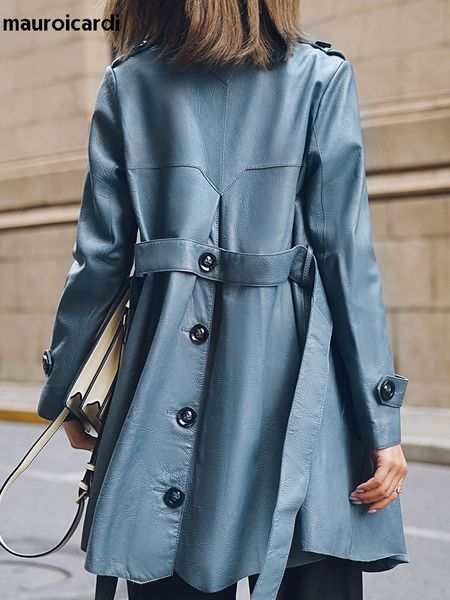 women's leather faux leather women s jackets lautaro spring autumn classy blue faux leather trench coat for women belt elegant luxury d, Black
women's leather faux leather women s jackets lautaro spring autumn classy blue faux leather trench coat for women belt elegant luxury d, Black