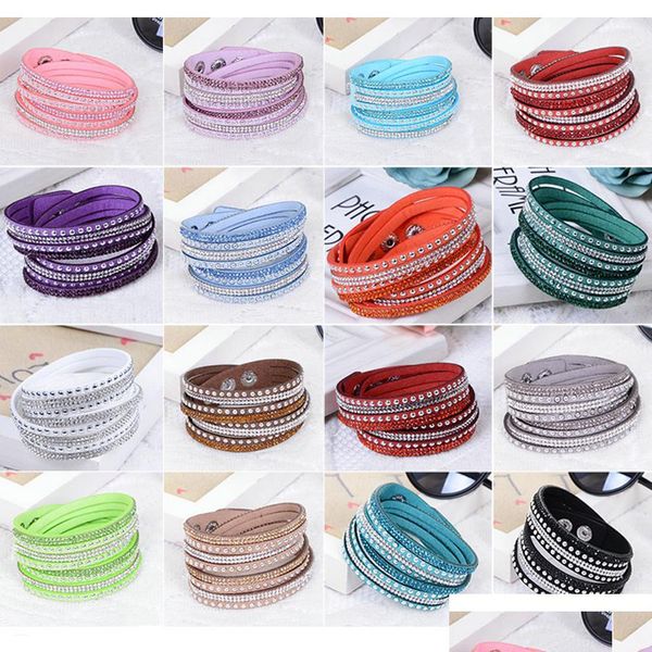 charm bracelets crystal bracelet for women slake deluxe leather wrap wristband cuff punk bangles fit party gift 18 colors drop d dhyxt, Golden;silver
charm bracelets crystal bracelet for women slake deluxe leather wrap wristband cuff punk bangles fit party gift 18 colors drop d dhyxt, Golden;silver