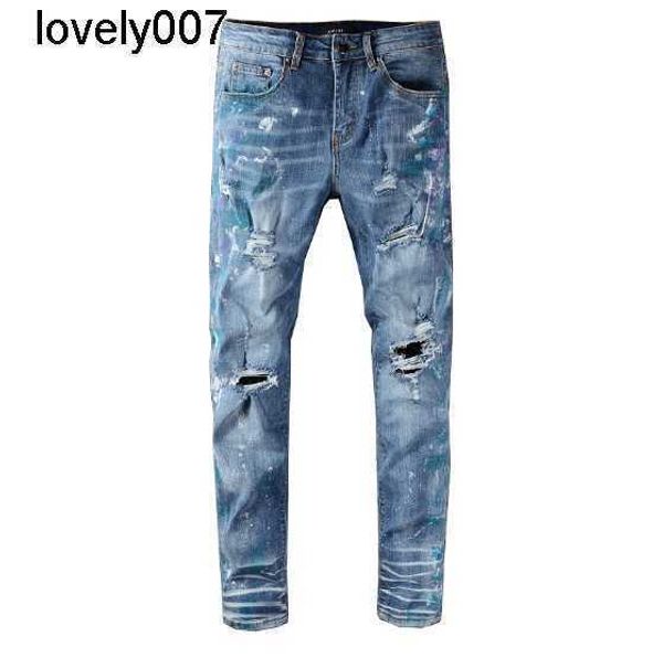 dsigner men's amirs new brand printed slim men's personalized hole patch jeans trend style, Blue
dsigner men's amirs new brand printed slim men's personalized hole patch jeans trend style, Blue