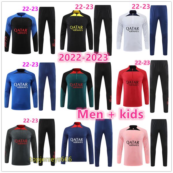 22 23 psgs mens and kids soccer tracksuit jersey sets 2022 2023 men football jerseys training tracksuits kit chandal futbol survetement foot, Black
22 23 psgs mens and kids soccer tracksuit jersey sets 2022 2023 men football jerseys training tracksuits kit chandal futbol survetement foot, Black