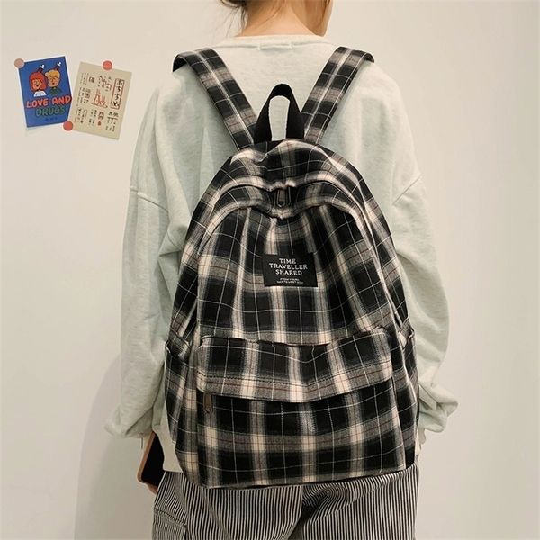 school bags teen bag for girls korean haraguku backpack women plaid bookbag middle student bag large canvas lap220927
school bags teen bag for girls korean haraguku backpack women plaid bookbag middle student bag large canvas lap220927