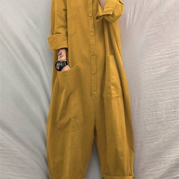 women's jumpsuits rompers women jumpsuit female oversized romper zanzea autumn loose pockets overalls casual solid stand collar bottom, Black;white
women's jumpsuits rompers women jumpsuit female oversized romper zanzea autumn loose pockets overalls casual solid stand collar bottom, Black;white