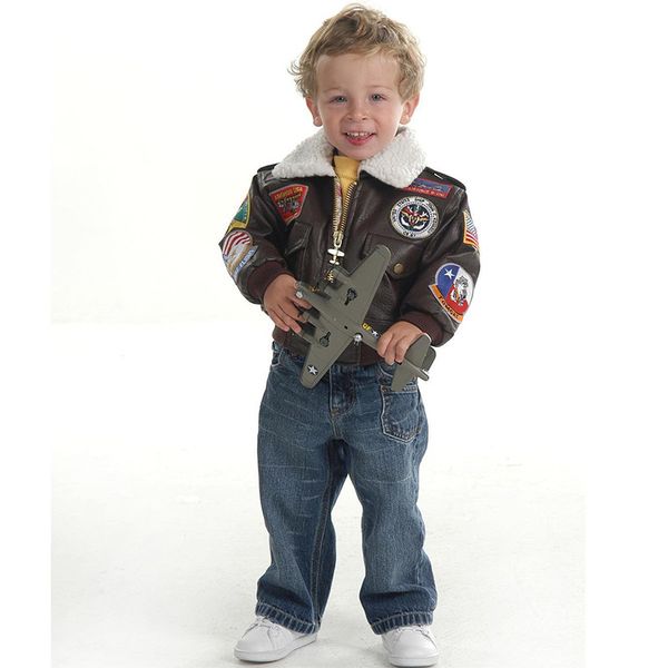 autumn winter kids embroidered pilot coat boys girls fleece lapel long sleeve casual outwear children pu leather baseball uniform q8942, Blue;gray
autumn winter kids embroidered pilot coat boys girls fleece lapel long sleeve casual outwear children pu leather baseball uniform q8942, Blue;gray