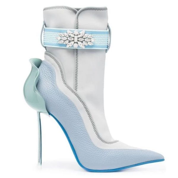 season woman aquazzura dress shoes patchwork designer ankle boot crystal flower suede leather splicing pointed toe pumps thin high heels, Black
season woman aquazzura dress shoes patchwork designer ankle boot crystal flower suede leather splicing pointed toe pumps thin high heels, Black