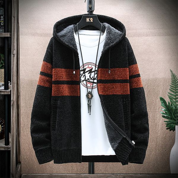 men's sweaters autumn korean hooded men's thick sweaters with velvet men's cardigan knitted sweatercoats patchwork jacket mal, White;black
men's sweaters autumn korean hooded men's thick sweaters with velvet men's cardigan knitted sweatercoats patchwork jacket mal, White;black