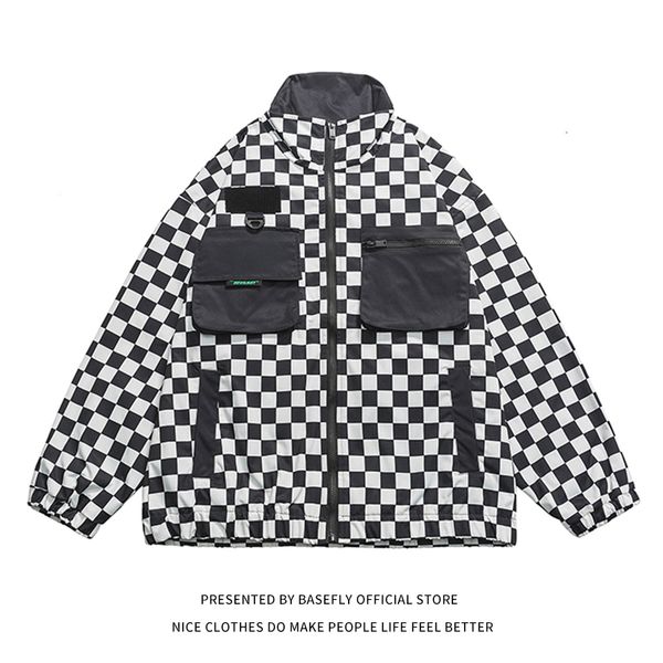 men's jackets arrival chess plaid patchwork pockets men oversize windbreaker jacket women retro vintage coat chic strettwear 220927, Black;brown
men's jackets arrival chess plaid patchwork pockets men oversize windbreaker jacket women retro vintage coat chic strettwear 220927, Black;brown