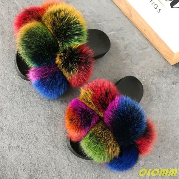slippers wholesale women real fur slides home fluffy flat sandals female cute fluffy house shoes woman raccoon fur slides 220928, Black 
slippers wholesale women real fur slides home fluffy flat sandals female cute fluffy house shoes woman raccoon fur slides 220928, Black
