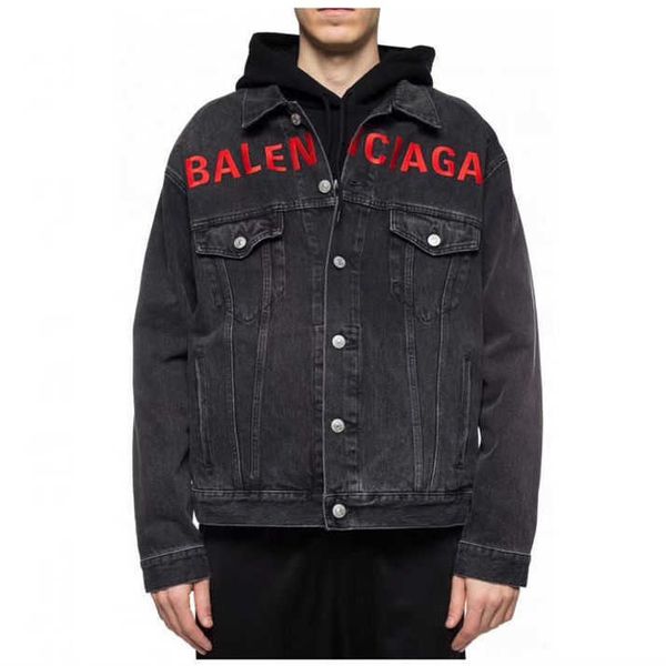 home b paris home 22 new red letter embroidery black trendsetter cardigan denim jacket, Black;brown
home b paris home 22 new red letter embroidery black trendsetter cardigan denim jacket, Black;brown