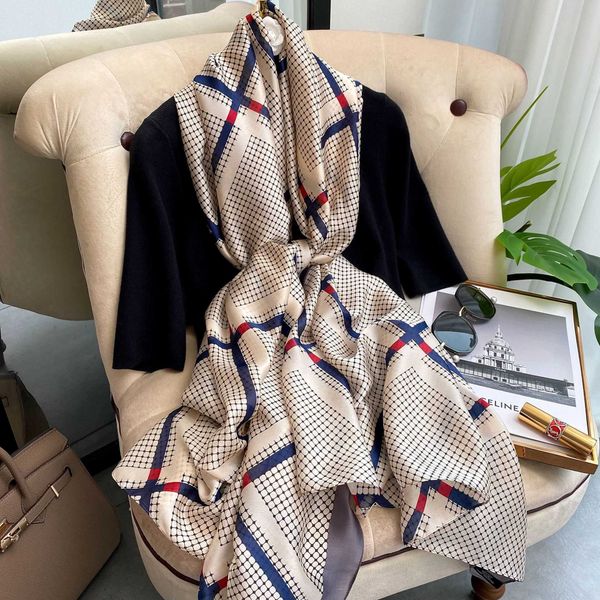 scarves summer autumn winter fashion women long plaid warmth sunscreen silk hijab ladies beach wraps luxury brand designer foulard g220927, Blue;gray
scarves summer autumn winter fashion women long plaid warmth sunscreen silk hijab ladies beach wraps luxury brand designer foulard g220927, Blue;gray