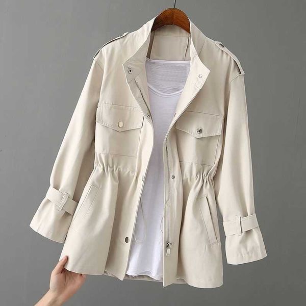 trench coats women's trench coat 2022 autumn new korean stand-collar short coat loose female windbreaker outerwear with lining q47 y220, Tan;black
trench coats women's trench coat 2022 autumn new korean stand-collar short coat loose female windbreaker outerwear with lining q47 y220, Tan;black