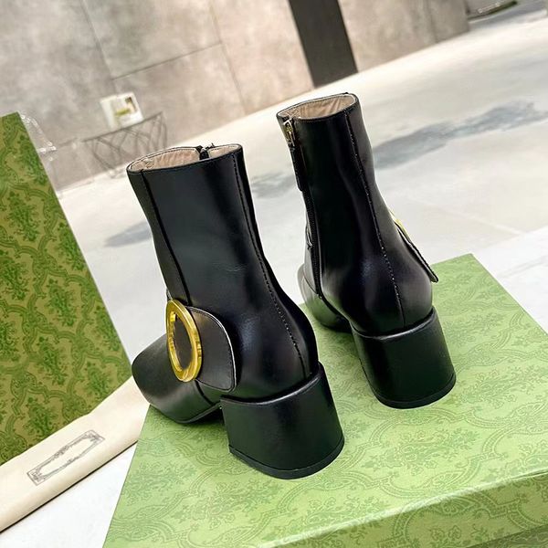 designer boots thick heel leather short boots women spring and autumn fashion all-match single boots size 35-42, Black
designer boots thick heel leather short boots women spring and autumn fashion all-match single boots size 35-42, Black