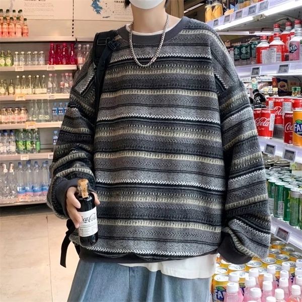 men's sweaters spring and autumn winter striped sweater men's round neck pullover japanese vintage loose port fashion brand sweate, White;black
men's sweaters spring and autumn winter striped sweater men's round neck pullover japanese vintage loose port fashion brand sweate, White;black