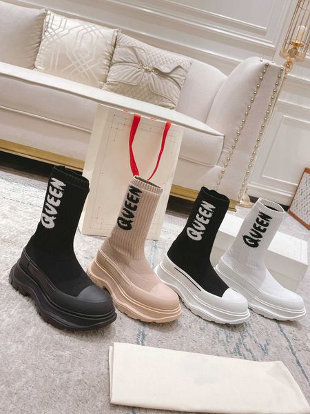women graffiti knit tread slick boot 2022 men designer mid ankle sock boots fashion alexander booties ribbed knitted stocking upper high que, Black
women graffiti knit tread slick boot 2022 men designer mid ankle sock boots fashion alexander booties ribbed knitted stocking upper high que, Black