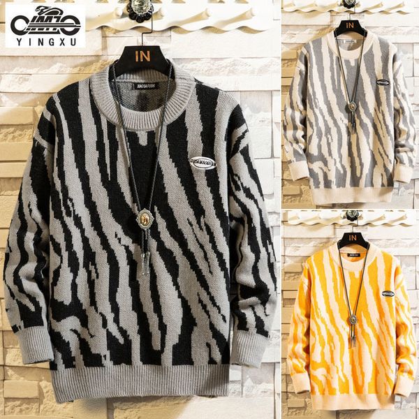 men's sweaters fall classic mens sweater contrast trim zebra stripe pattern long dropsleeve relaxed fit crew neck sweater korean fashio, White;black
men's sweaters fall classic mens sweater contrast trim zebra stripe pattern long dropsleeve relaxed fit crew neck sweater korean fashio, White;black