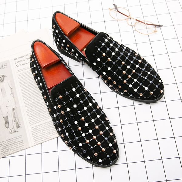 men's luxury colorful rhinestone brogues suede round toe fashion everyday business shoes loafers large size38-48, Black
men's luxury colorful rhinestone brogues suede round toe fashion everyday business shoes loafers large size38-48, Black