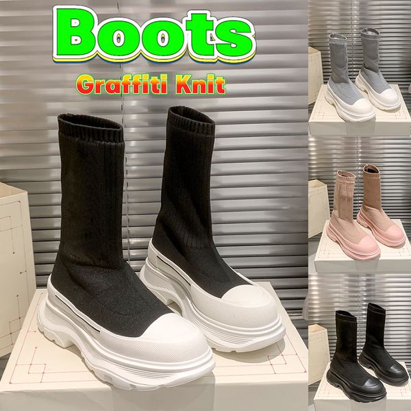 2023 socks shoes women designer boots graffiti knit tread slick boot womens platform shoes white silver black pink winter high knee booties
2023 socks shoes women designer boots graffiti knit tread slick boot womens platform shoes white silver black pink winter high knee booties