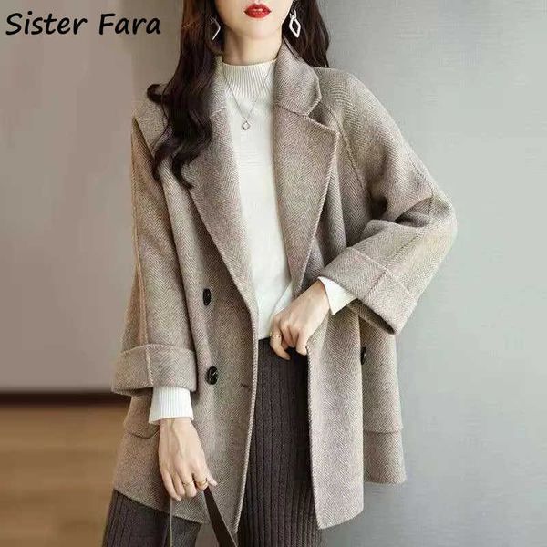 trench coats sister fara 2022 autumn winter elegant cashmere windbreaker coat women's double breasted casual trench ladies loose trench, Tan;black
trench coats sister fara 2022 autumn winter elegant cashmere windbreaker coat women's double breasted casual trench ladies loose trench, Tan;black