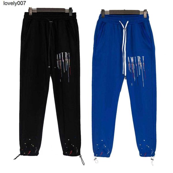 designer men's pants meichao amirs color foam letter splash ink straight tube guard pants men women, Black
designer men's pants meichao amirs color foam letter splash ink straight tube guard pants men women, Black