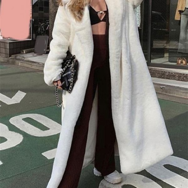 women's fur faux winter long white coat women fluffy warm oversized lapel loose plush jacket lady korean fashion streetwear coats 22092, Black
women's fur faux winter long white coat women fluffy warm oversized lapel loose plush jacket lady korean fashion streetwear coats 22092, Black
