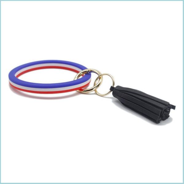 keychains sile bangle bracelet with pu leather tassel circle keyring round key ring chain for women girls drop delivery 2021 fashion dh3sl, Silver
keychains sile bangle bracelet with pu leather tassel circle keyring round key ring chain for women girls drop delivery 2021 fashion dh3sl, Silver