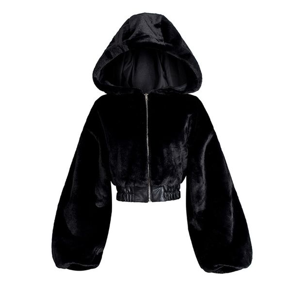 women's fur faux autumn winter rabbit bomber teddy coat zipper streetwear high waist ry hooded plush jacket cardigan fleece parkas 2209, Black
women's fur faux autumn winter rabbit bomber teddy coat zipper streetwear high waist ry hooded plush jacket cardigan fleece parkas 2209, Black