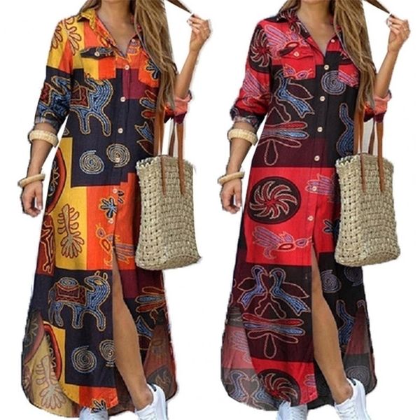 women's jumpsuits rompers fashion women long sleeve shirt dress single-breasted printed loose maxi for party vestidos summer autumn 220, Black;white
women's jumpsuits rompers fashion women long sleeve shirt dress single-breasted printed loose maxi for party vestidos summer autumn 220, Black;white