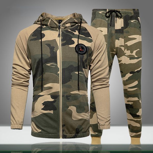 men sets camouflage casual tracksuit spring new camo jacket pants sets men's sportswear hooded sweatshirt sweatsuit outdoor, Gray
men sets camouflage casual tracksuit spring new camo jacket pants sets men's sportswear hooded sweatshirt sweatsuit outdoor, Gray