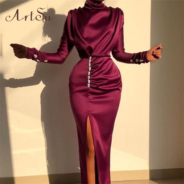 casual dresses artsu satin maxi party split ladies elegnt long sleeve turtleneck bodycon clubwear asdr60697 220926, Black;gray
casual dresses artsu satin maxi party split ladies elegnt long sleeve turtleneck bodycon clubwear asdr60697 220926, Black;gray