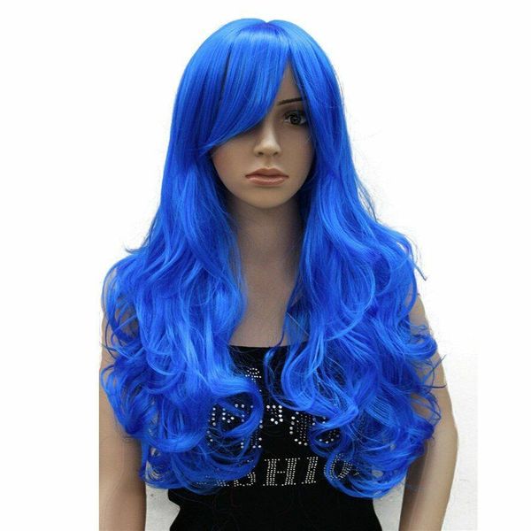 long curly cosplay wig synthetic 24in red blue pink bang women party daily hair wig, Black
long curly cosplay wig synthetic 24in red blue pink bang women party daily hair wig, Black