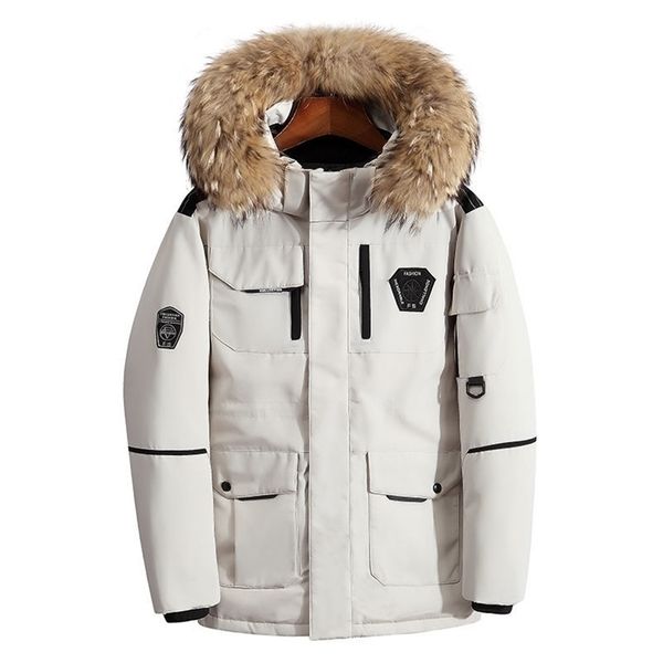 men's down parkas thicken men's down jacket with big real fur collar warm parka -30 degrees men casual waterproof down winter coat, Black
men's down parkas thicken men's down jacket with big real fur collar warm parka -30 degrees men casual waterproof down winter coat, Black