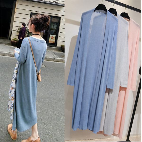 women's knits tees summer women long cardigan jacket casual loose thin silk knitted cardigans ladies sun protection clothing plus size, White
women's knits tees summer women long cardigan jacket casual loose thin silk knitted cardigans ladies sun protection clothing plus size, White
