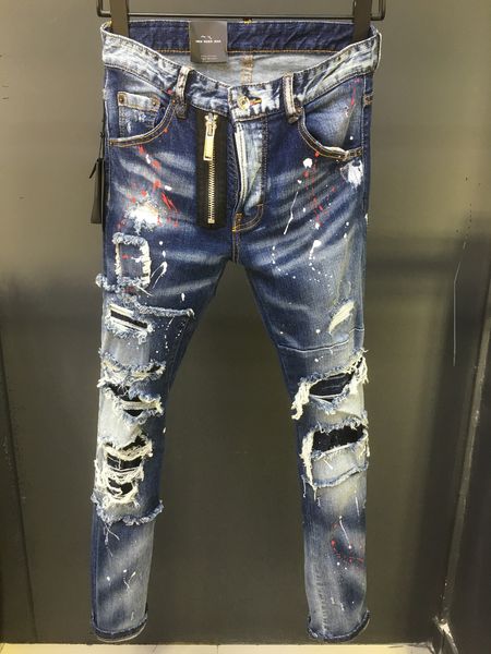 blue washed denim slim fit jeans zip distressed trousers men classic five pockets designer jeans skinny ripped patches
blue washed denim slim fit jeans zip distressed trousers men classic five pockets designer jeans skinny ripped patches