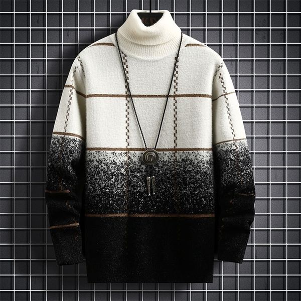 men's sweaters winter fashion mink cashmere sweater men turtleneck brand plaid pullover men thick warm mens christmas sweaters 220928, White;black
men's sweaters winter fashion mink cashmere sweater men turtleneck brand plaid pullover men thick warm mens christmas sweaters 220928, White;black