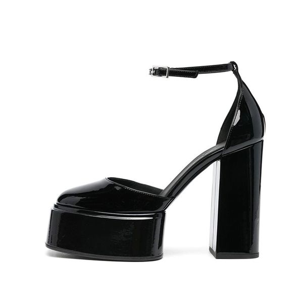 2022 women's dress shoes autumn new european and american fashion high heel thick sole flat buckle banquet single shoes, Black
2022 women's dress shoes autumn new european and american fashion high heel thick sole flat buckle banquet single shoes, Black