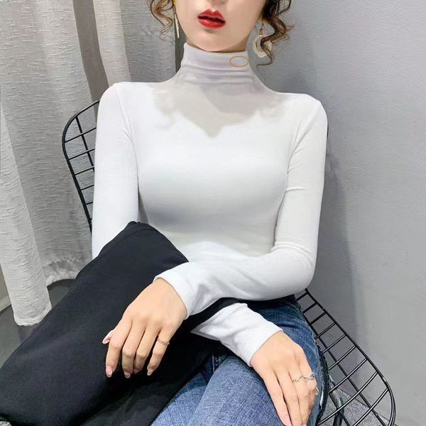 womens knits tees high neck turtleneck designer woman sweater blouse shirts womens lady slim jumpers04, White
womens knits tees high neck turtleneck designer woman sweater blouse shirts womens lady slim jumpers04, White