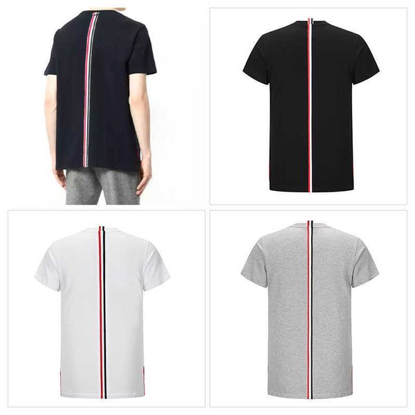tb thom t-shirt summer fashion brand clothing cotton jersey striped back casual outweaer solid blouses, White;black
tb thom t-shirt summer fashion brand clothing cotton jersey striped back casual outweaer solid blouses, White;black
