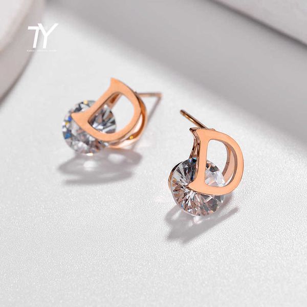 classic zircon d letter steel stud earrings for woman simple set accessories fashion jewelry party girls, Golden;silver
classic zircon d letter steel stud earrings for woman simple set accessories fashion jewelry party girls, Golden;silver