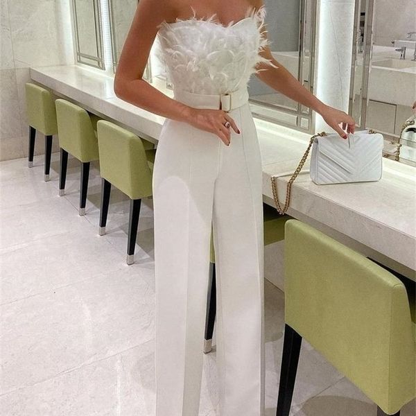women's jumpsuits rompers women elegant long strapless slash neck feather tube fashion party night evening summer 220926, Black;white
women's jumpsuits rompers women elegant long strapless slash neck feather tube fashion party night evening summer 220926, Black;white