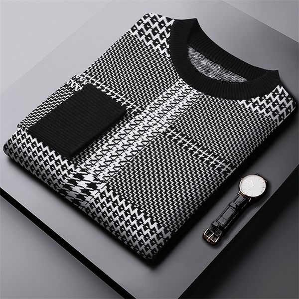 men's sweaters high end quality trend brand plaid wool clothes men's winter korean fashion long sleeve sweater round neck pullover, White;black
men's sweaters high end quality trend brand plaid wool clothes men's winter korean fashion long sleeve sweater round neck pullover, White;black