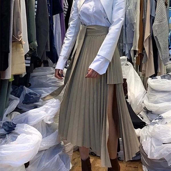 skirts spring irregular sashes mid calf women pleated khaki vintage high waist casual female faldas 220926, Black
skirts spring irregular sashes mid calf women pleated khaki vintage high waist casual female faldas 220926, Black