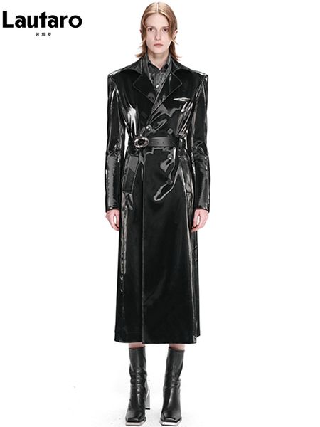 women's leather faux leather women s jackets lautaro autumn long black waterproof reflective patent leather trench coat for women belt
women's leather faux leather women s jackets lautaro autumn long black waterproof reflective patent leather trench coat for women belt
