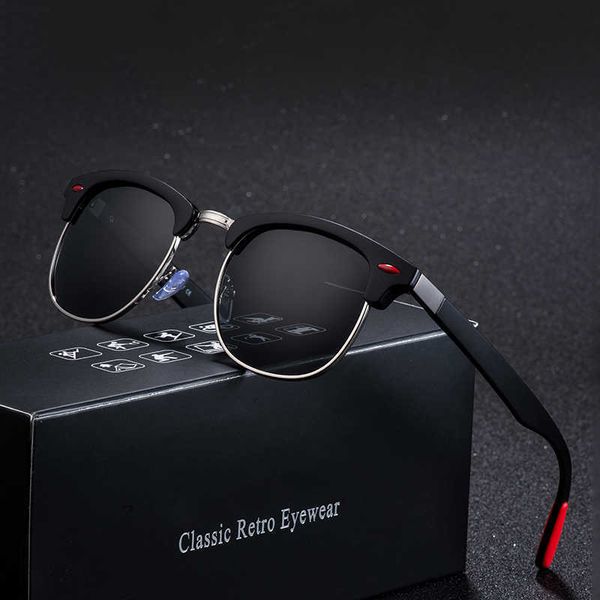 the sun picture frame classic retro rivet polarized glasses men women brand designer tr90 legs lighter design female male fashion glasses, Black
the sun picture frame classic retro rivet polarized glasses men women brand designer tr90 legs lighter design female male fashion glasses, Black