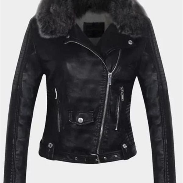 women's leather faux leather women s jackets ftlzz women winter faux leather jacket warm large fur collar lady motorcycle pu soft white, Black
women's leather faux leather women s jackets ftlzz women winter faux leather jacket warm large fur collar lady motorcycle pu soft white, Black