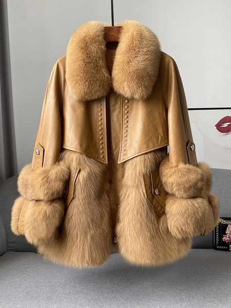 women's leather faux leather women s jackets fur genuine leather jacket women s winter sheepskin all in one down lining luxury coat wom, Black
women's leather faux leather women s jackets fur genuine leather jacket women s winter sheepskin all in one down lining luxury coat wom, Black