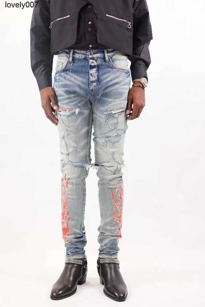 dsigner men's jeans amirs ripped fashion printed straight trousers loose, Blue
dsigner men's jeans amirs ripped fashion printed straight trousers loose, Blue
