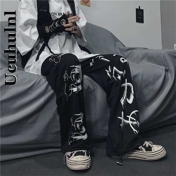 women's pants capris ucuhulnl korean version ins street hip-hop print high-waist straight-leg loose-fitting for men and women 220926, Black;white
women's pants capris ucuhulnl korean version ins street hip-hop print high-waist straight-leg loose-fitting for men and women 220926, Black;white