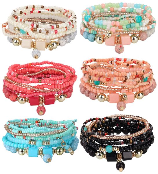 beaded strands 6 sets bohemian stackable bead bracelets for women men mtilayered bracelet set pendant charm stretch bangle amajewelry ampct, Black
beaded strands 6 sets bohemian stackable bead bracelets for women men mtilayered bracelet set pendant charm stretch bangle amajewelry ampct, Black