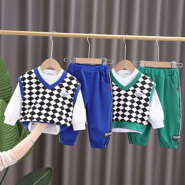 sets spring baby boys children outfits toddler infant knitted vest t shirt pants 3 pieces suit kids clothes, White
sets spring baby boys children outfits toddler infant knitted vest t shirt pants 3 pieces suit kids clothes, White